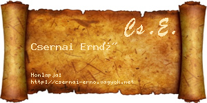 Csernai Ernő névjegykártya